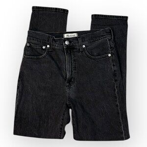 Madewell The Perfect Vintage Jeans High Waisted Black Wash Frayed Hem